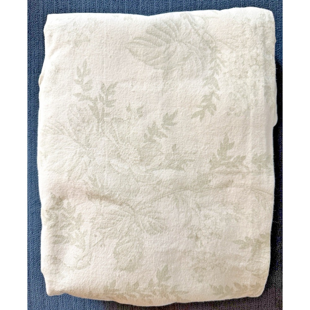 Restoration Hardware Toile Shower Curtain Rose Floral Light Sage Green Eggshell